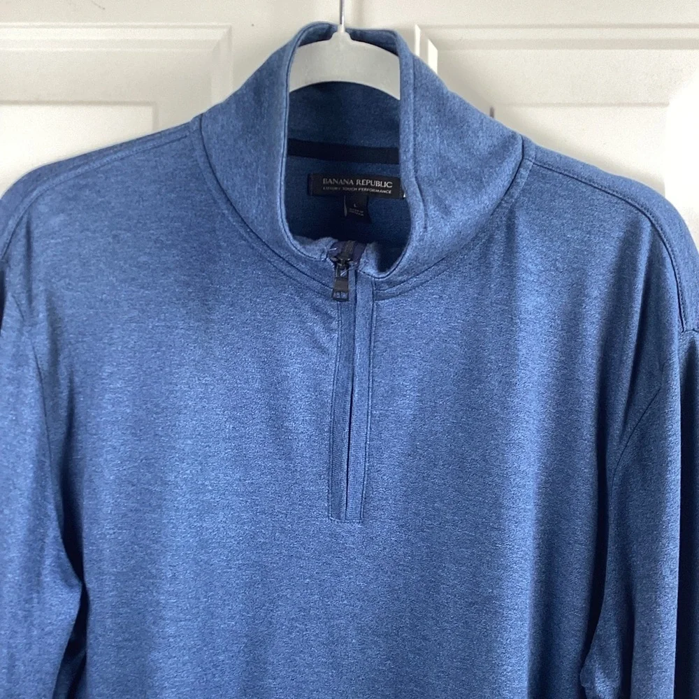 Banana Republic LUXURY TOUCH Large PERFORMANCE HALF ZIP Collared SHIRT
